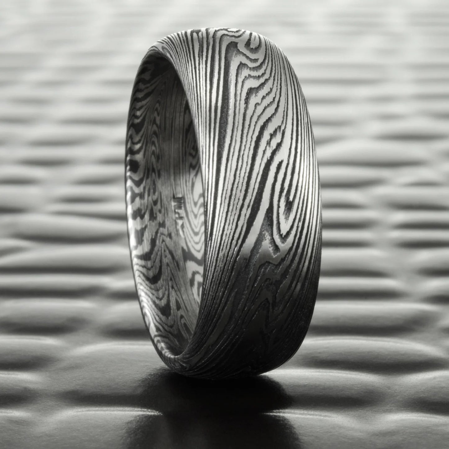 Mokume-gane and black zirconium band