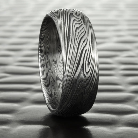 Mokume-gane and black zirconium band